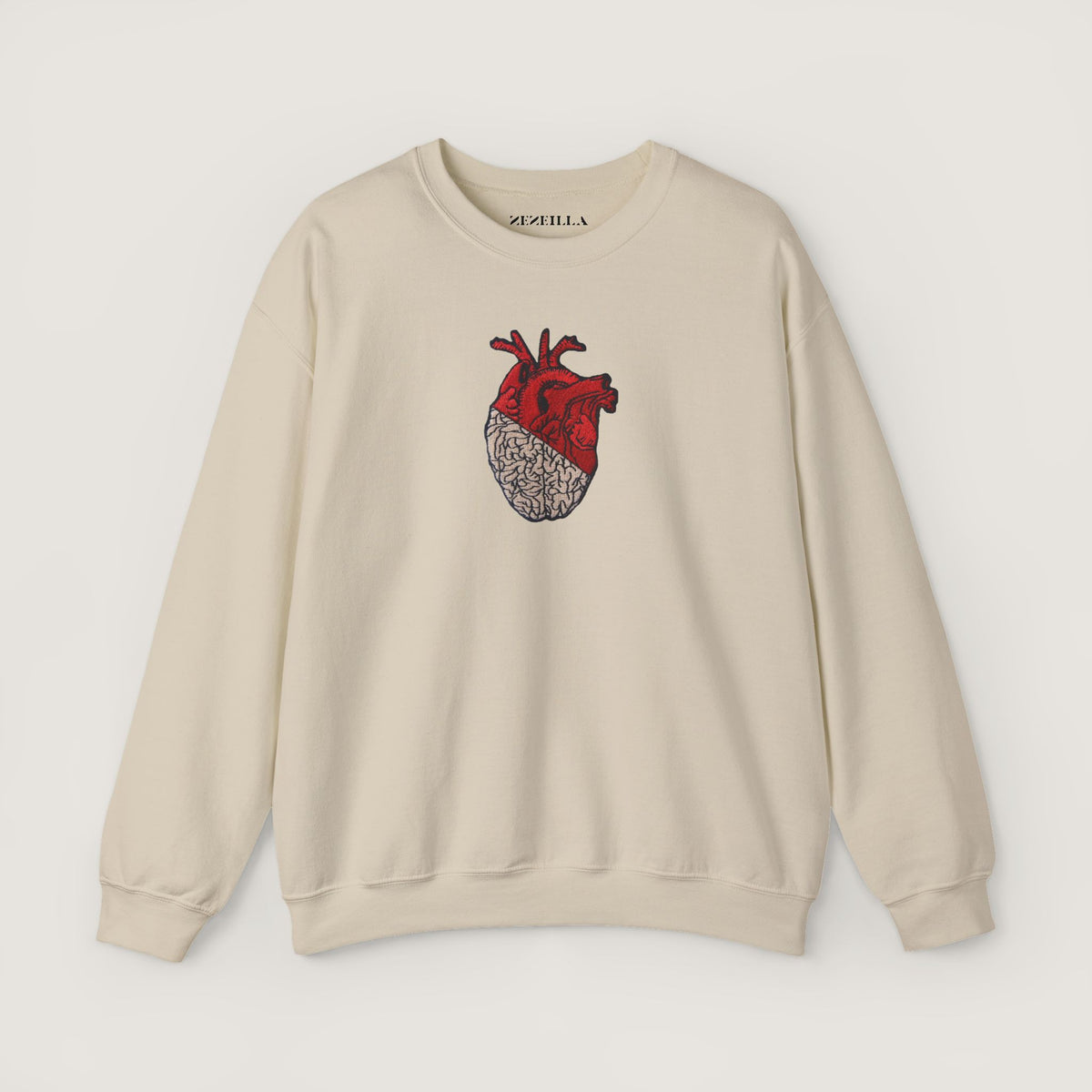 Anatomik Kalp & Beyin Detaylı Unisex Sweatshirt