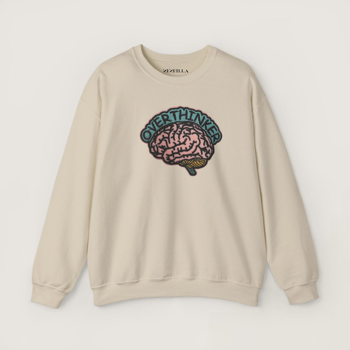 Overthinking Baskılı Oversize Sweatshirt