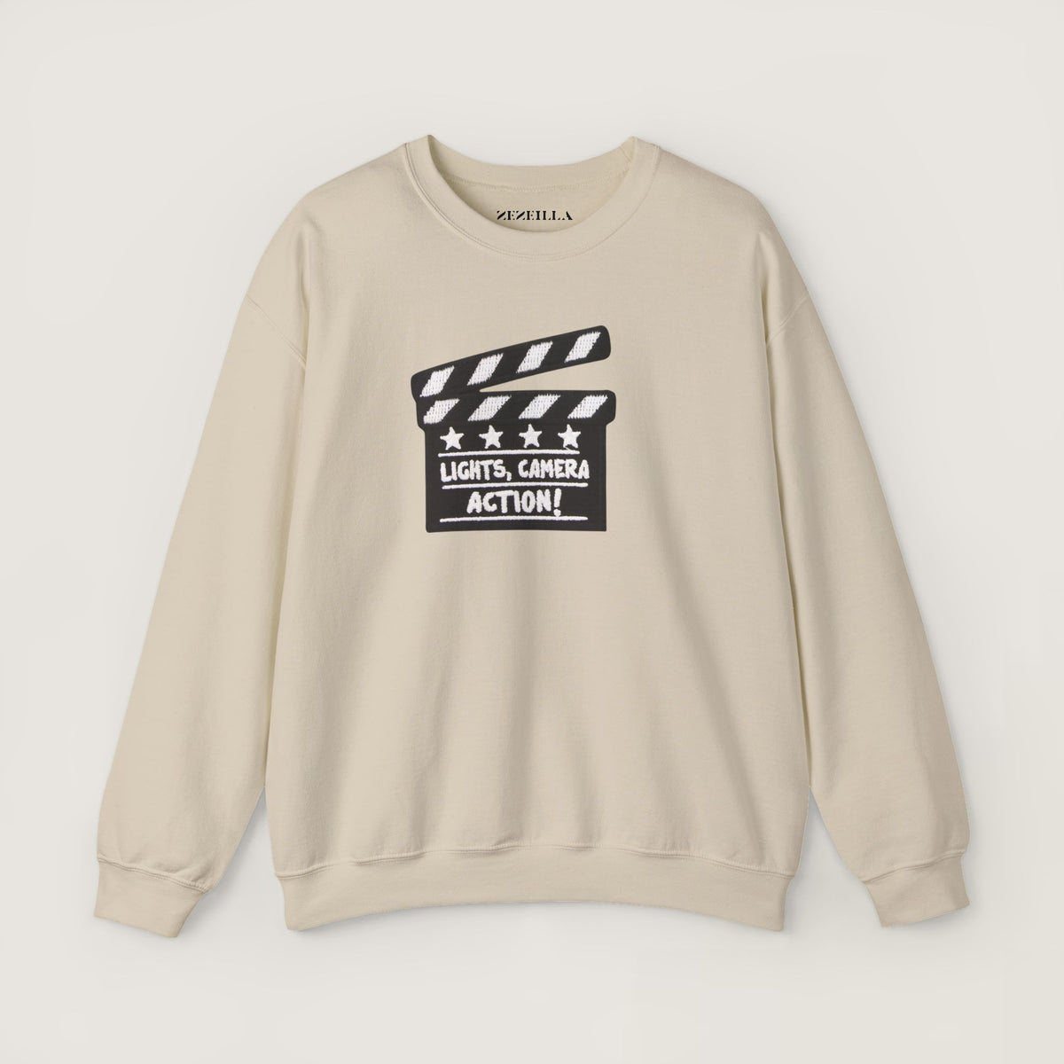 Lights Camera Action Baskılı Oversize Sweatshirt